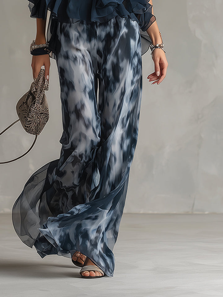 Zephyra | Women's Halter Wide Leg Two Piece Set - Navy - Image 6
